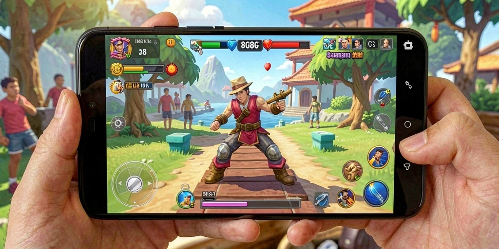 Tampilan gameplay 8G8G dengan berbagai skenario menarik.