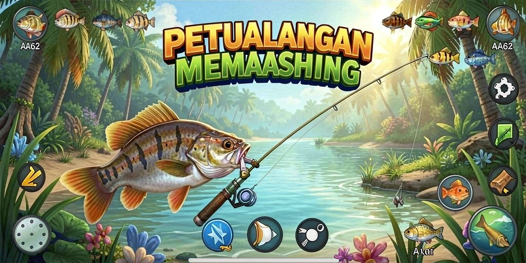 Gameplay menarik AA62 saat menangkap ikan di alam yang indah.