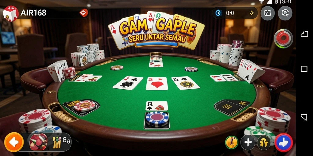 Tangkapan layar gameplay AIR168 yang menarik dengan pemain Gaple aktif.