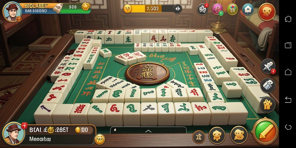Tampilan gameplay seru dalam BIOLABET dengan berbagai tantangan Mahjong.