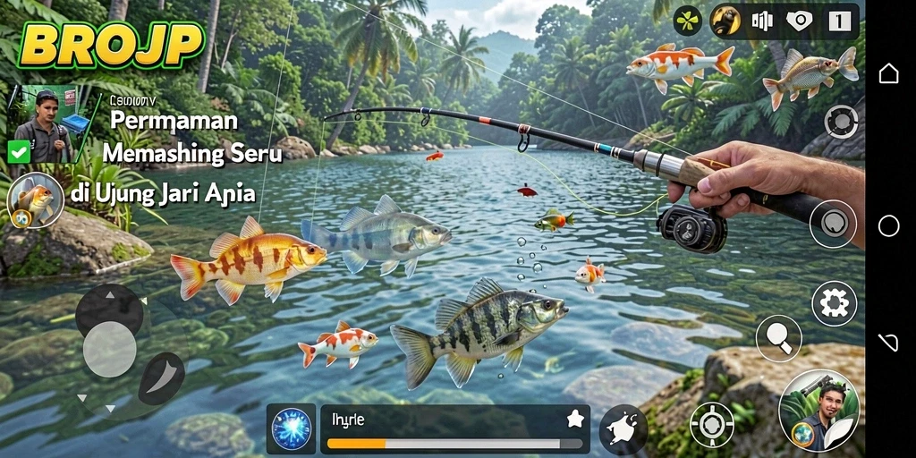 Tangkapan ikan yang menakjubkan dalam gameplay BROJP.