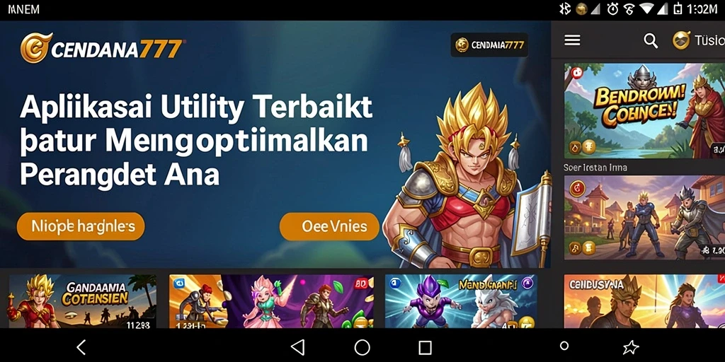Tampilan antarmuka CENDANA777 yang intuitif dan responsif.