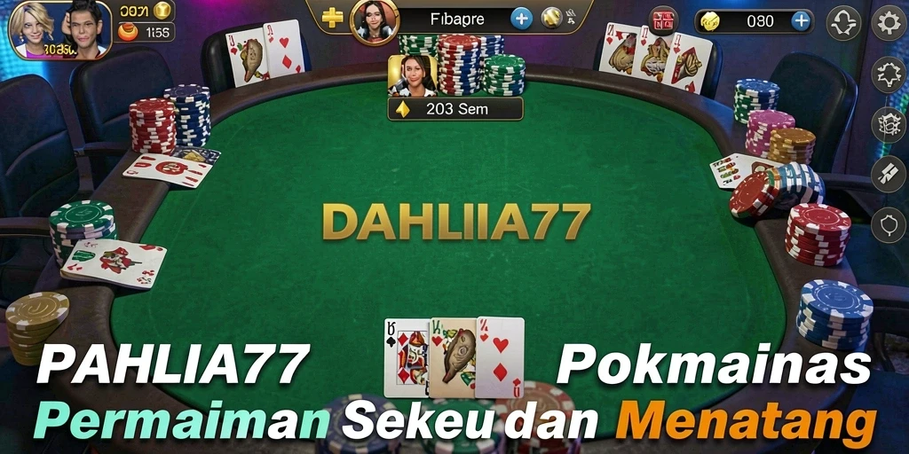 Screenshot gameplay DAHLIA77 yang menampilkan suasana permainan Poker.
