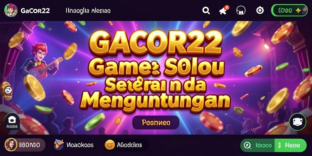Tampilan gameplay menarik dari GACOR22 dengan berbagai tema slot.