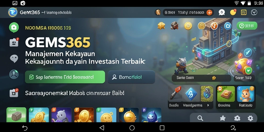 Screenshot utama GEMS365 menampilkan momen strategis dalam permainan Tycoon.