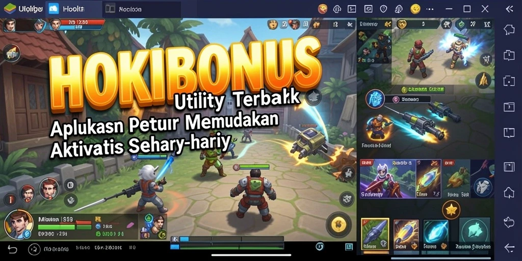 Screenshot HOKIBONUS menunjukkan antarmuka aplikasi Utility yang intuitif.