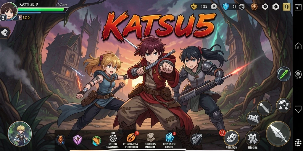Gameplay seru KATSU5 dengan karakter anime yang menarik.