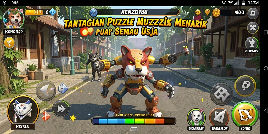 Tampilan gameplay KENZO188 yang penuh warna dan menantang.
