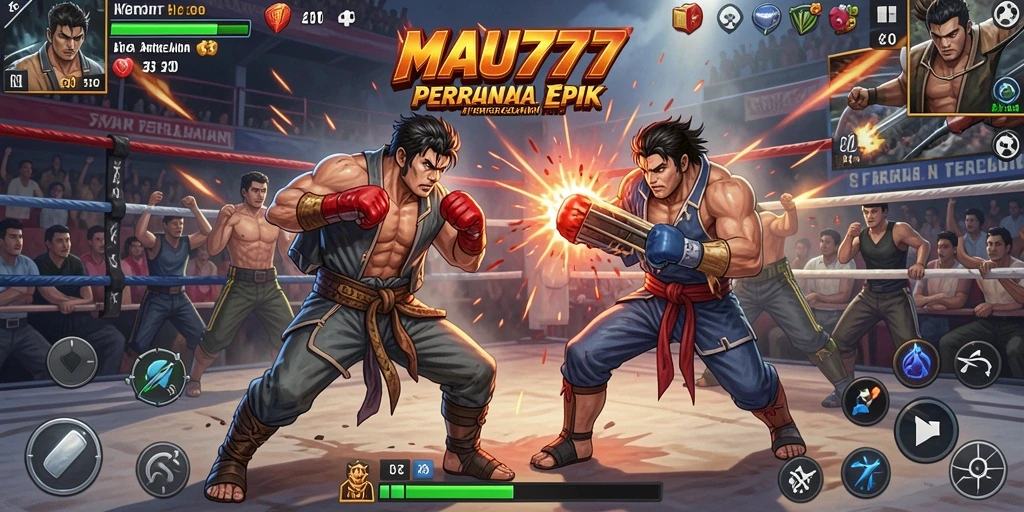 Tampilan aksi seru dalam game Fighting MAU777.