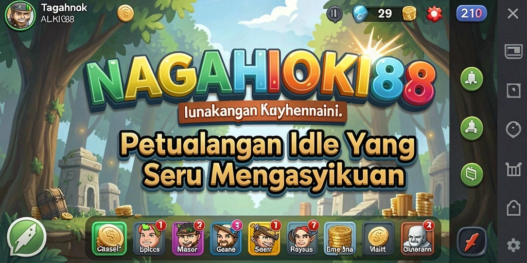 Tampilan permainan NAGAHOKI88 menampilkan karakter bertarung dalam mode Idle.