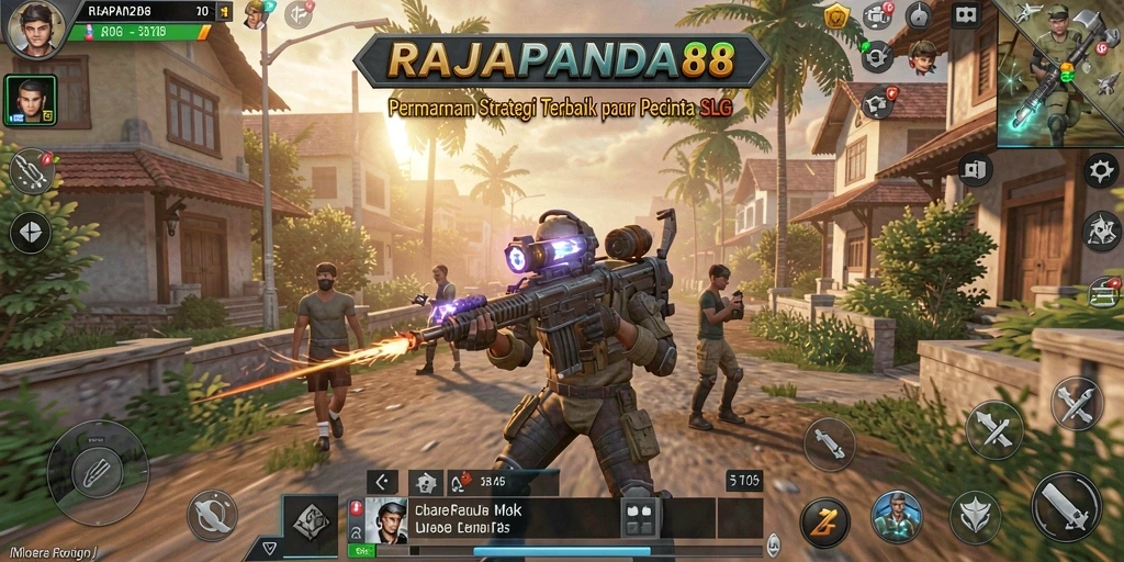 Tangkapan layar RAJAPANDA88 menampilkan pertempuran strategis yang seru dalam game SLG.