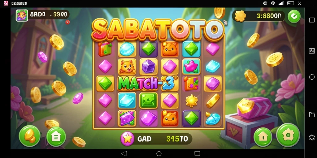 Tampilan gameplay SABATOTO yang penuh warna dan menantang.