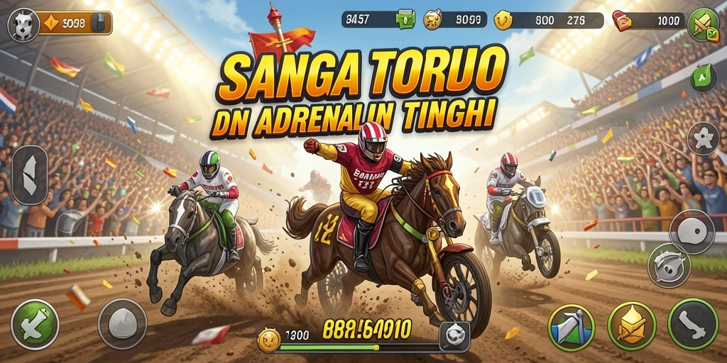 Screenshot gameplay SANGTOTO yang menunjukkan balapan mendebarkan.