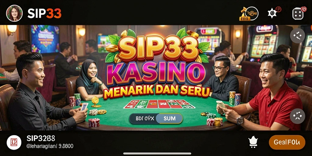 Tampilan gameplay SIP33 dengan suasana kasino yang mendebarkan.